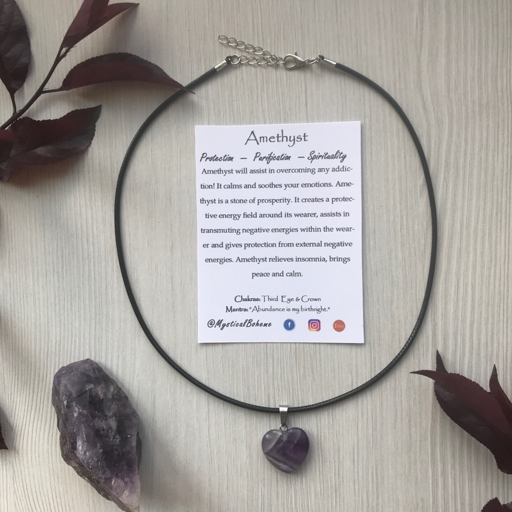 ✨ Customizable Heart Gemstone Crystal Necklace ✨